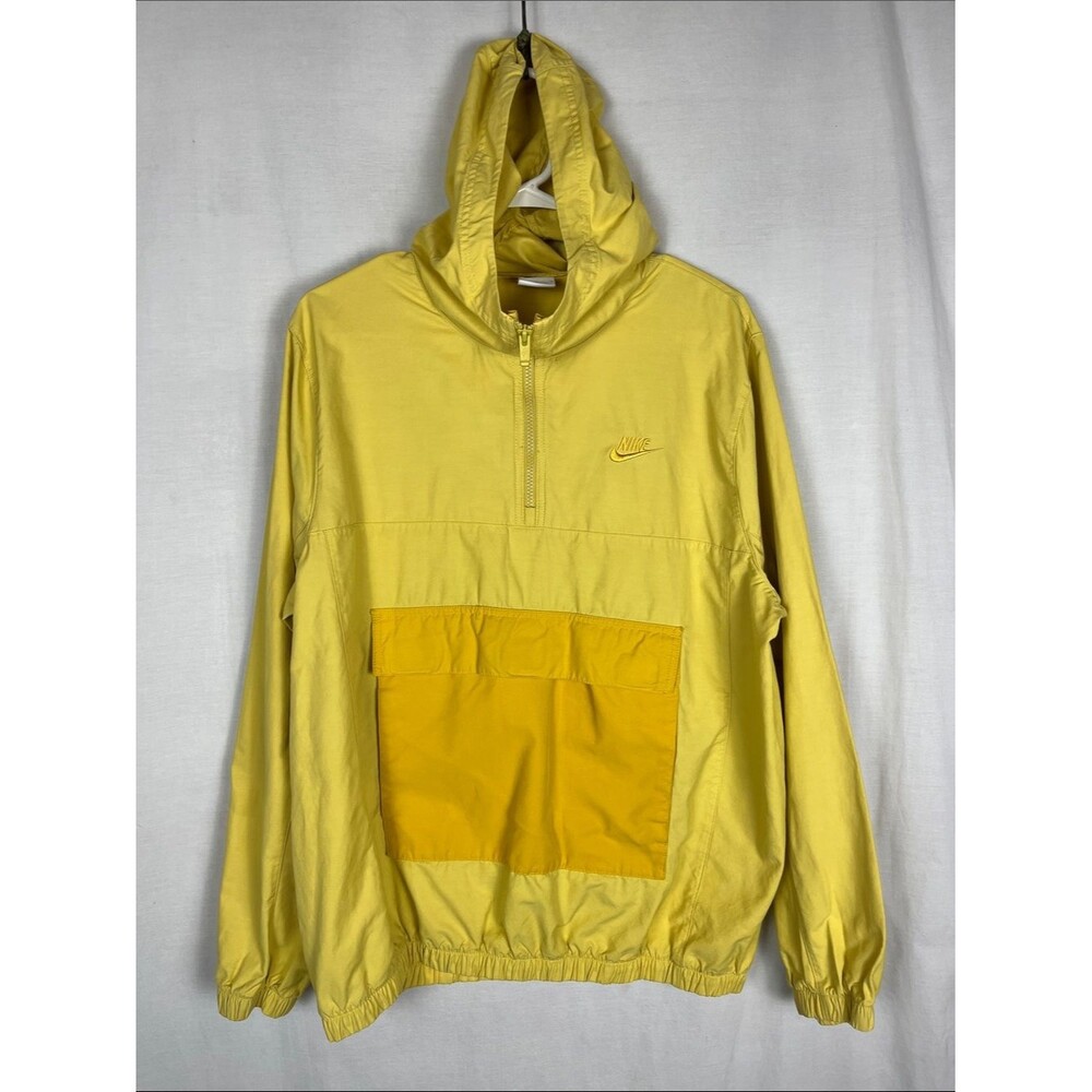 Nike Sportswear Club Hooded Half-Zip Anorak Yellow Windbreaker Jacket